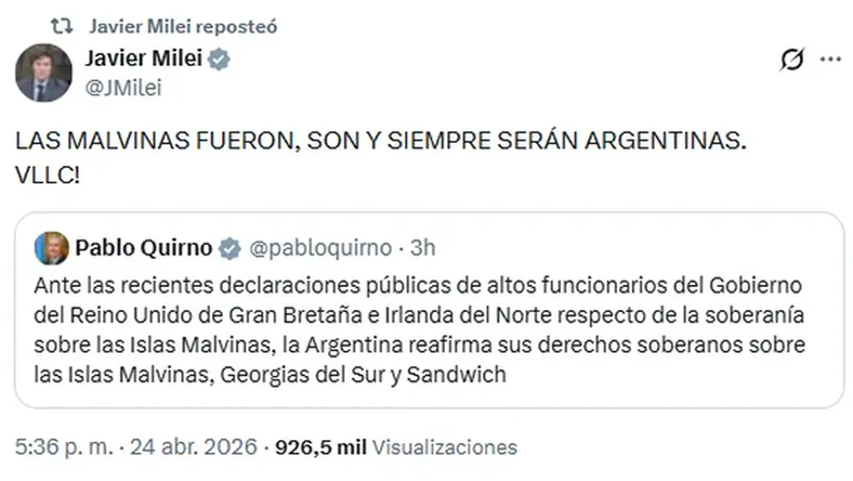 milei malvinas